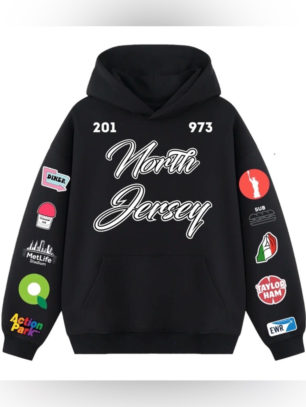 What the North Jersey Black Hoodie Sweatshirt Size Large Stay Jersey